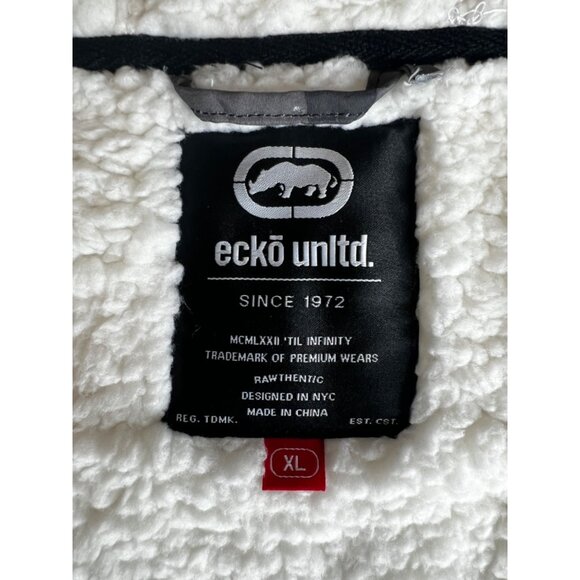 Ecko Unltd Mens Camouflage Hooded Vest Sherpa Lining Sleeveless Full-Zip Size XL - Picture 8 of 14